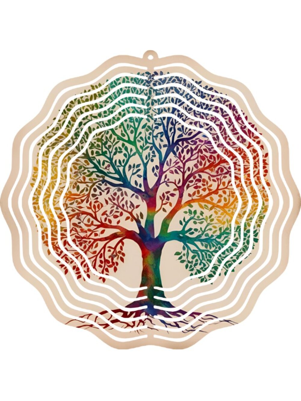 Outdoor 10" Metal Wind Spinner Tree of Life Hanging Kinetic Garden Yard Lawn Art